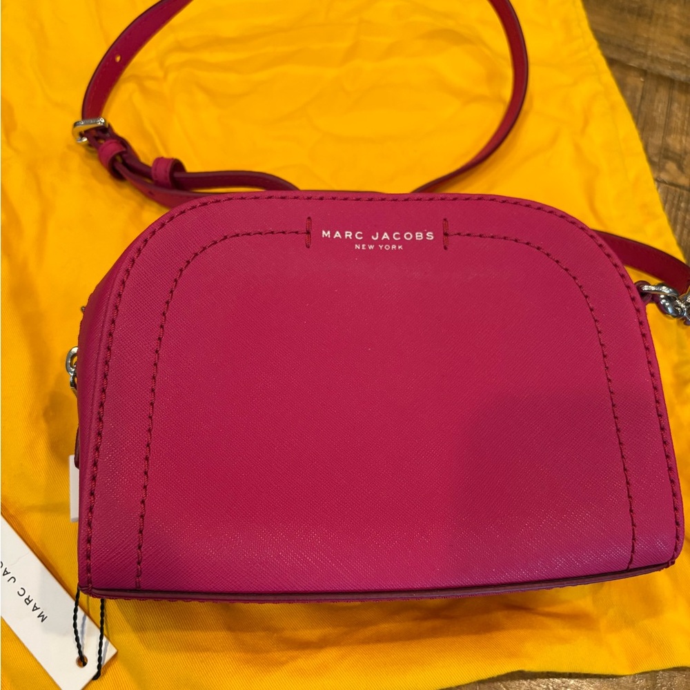 Marc Jacobs Pink Leather Crossbody Bag with Dome Shape